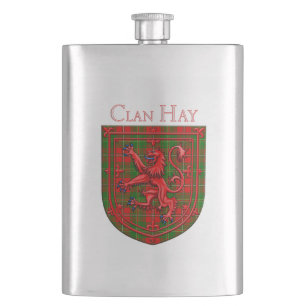 Hay Tartan Scottish Plaid Lion Rampant Hip Flask