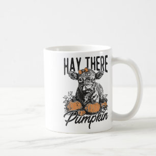 Hay There Pumpkin Cute Cow Farm Fall Autumn Cow Ha Coffee Mug