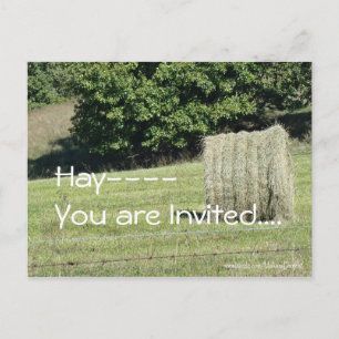 Hay-You are Invited....customize Invitation Postcard