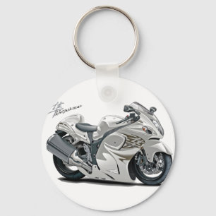 Hayabusa White Bike Keychain