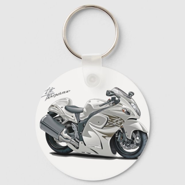 Hayabusa White Bike Keychain (Front)