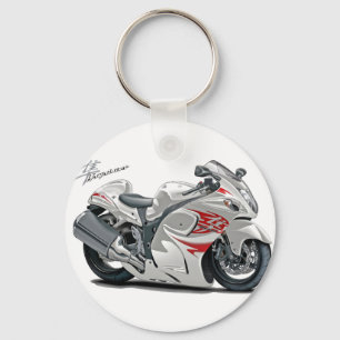 Hayabusa White-Red Bike Keychain