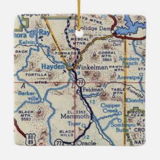 Hayden Arizona Vintage Map Ceramic Ornament