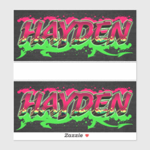 Hayden First Name Graffiti Sticker