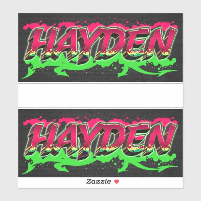 Hayden First Name Graffiti Sticker (Sheet)
