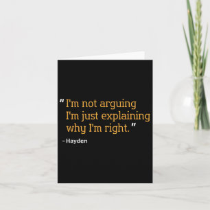 Hayden Gift Quote Funny Birthday Personalized Name Card