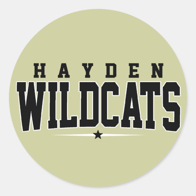 Hayden High School; Wildcats Classic Round Sticker (Front)