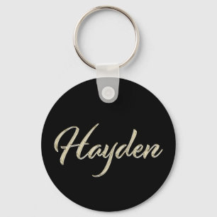 Hayden Name whitegold Button Schlüsselanhänger Keychain