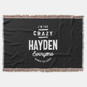 Hayden Personalized Name Birthday Gift Throw Blanket