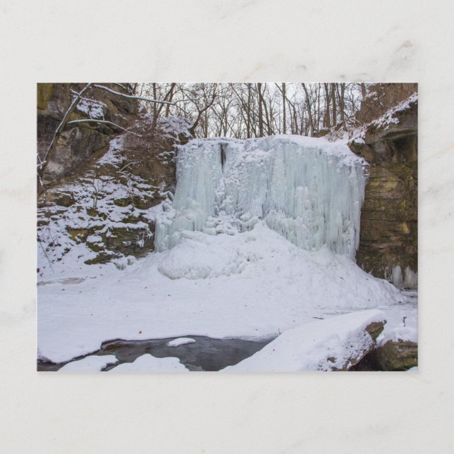 Hayden Run Falls in winter, Columbus, Ohio Postcard (Front)