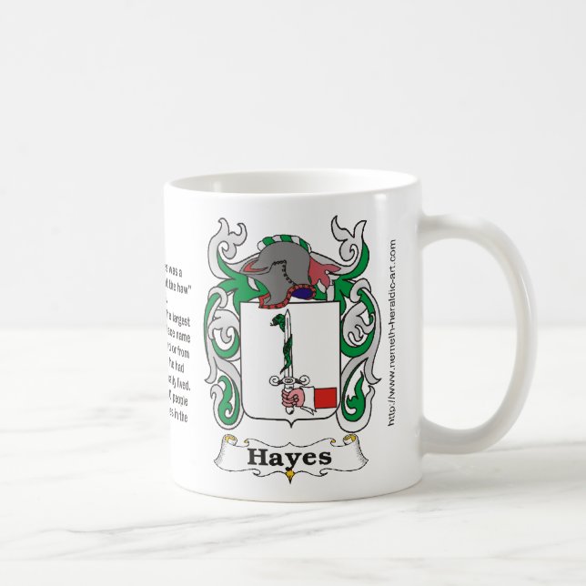 Hayes Family Crest on amug Coffee Mug (Right)