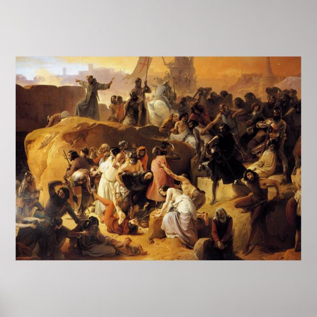 Hayez Fracesco-Crusaders Thirsting near Jerusalem Poster (Front)