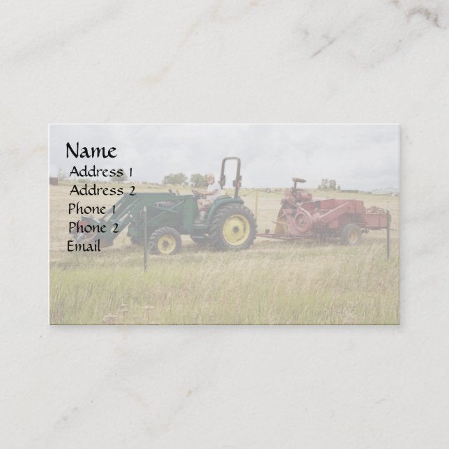 Haying in Golden Ranch Fields Business Card (Front)