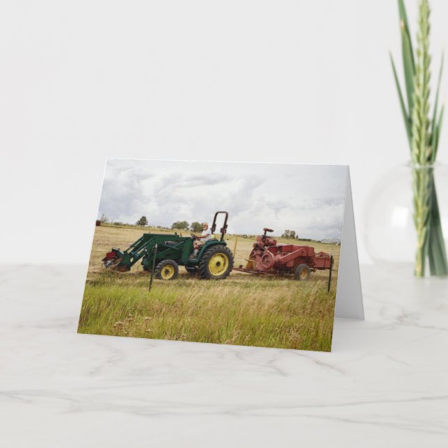 Haying in Golden Ranch Fields Thank You Card (Front)