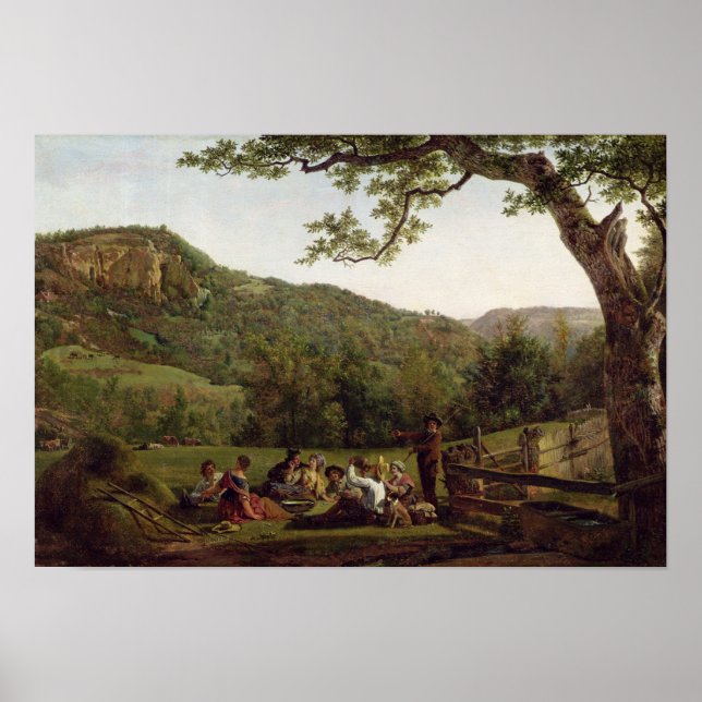 Haymakers Picnicking in a Field Poster (Front)