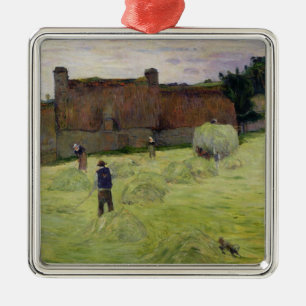 Haymaking in Brittany, 1888 Metal Ornament
