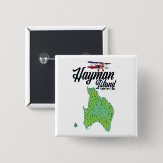 Hayman Island Vintage travel map. 2 Inch Square Button