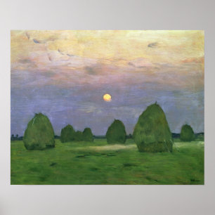 Hayricks at Dusk, 1899 Poster