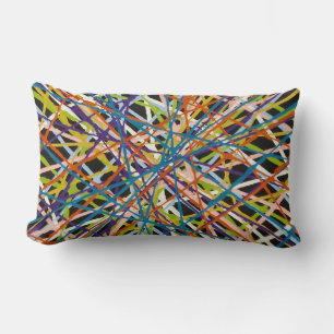 Haystack in Black Cotton Lumbar Throw Pillow