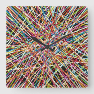 Haystack in Red Wall Clock