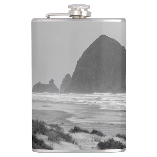 Haystack Rock at Cannon Beach Hip Flask (Front)
