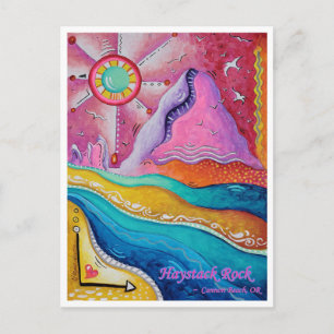 Haystack Rock Cannon Beach OU Travel Art Carte pos