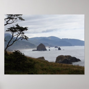 "Haystack Rock from Ecola State Park, Oregon #1" Poster