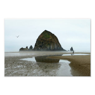 Haystack Rock Reflection, Cannon Beach, Oregon Photo Print