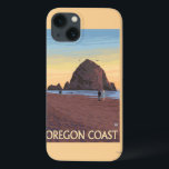 Haystack Rock Vintage Travel Poster iPhone 13 Case<br><div class="desc">Cannon Beach,  Oregon - Haystack Rock Vintage Travel Poster was created in 2007. This image depicts scenes from Oregon Coast.</div>