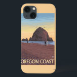 Haystack Rock Vintage Travel Poster iPhone 13 Case<br><div class="desc">Cannon Beach,  Oregon - Haystack Rock Vintage Travel Poster was created in 2007. This image depicts scenes from Oregon Coast.</div>