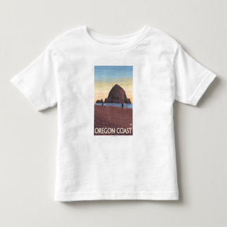 Haystack Rock Vintage Travel Poster Toddler T-shirt
