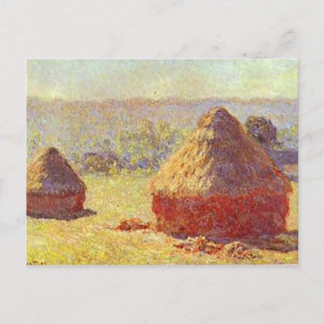 Haystacks at End of Summer by Monet Postcard (Front)