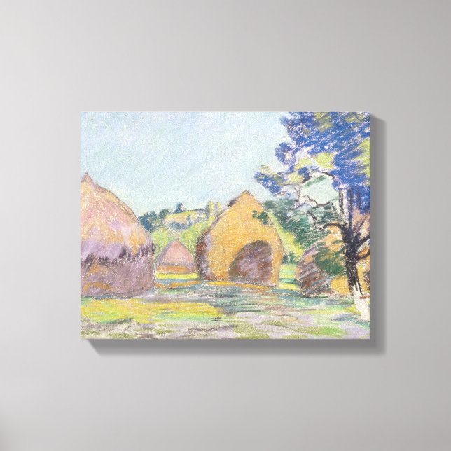 Haystacks at Saint-Cheron Canvas Print (Front)