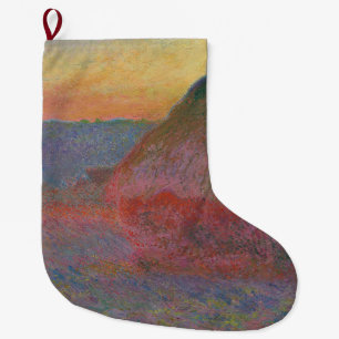 Haystacks (by Claude Monet) Large Christmas Stocking
