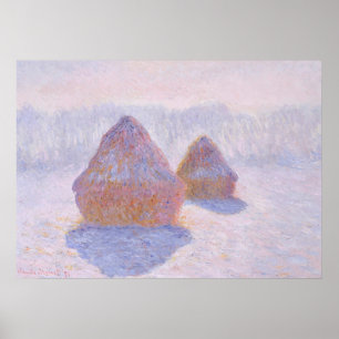 Haystacks by Claude Monet Poster
