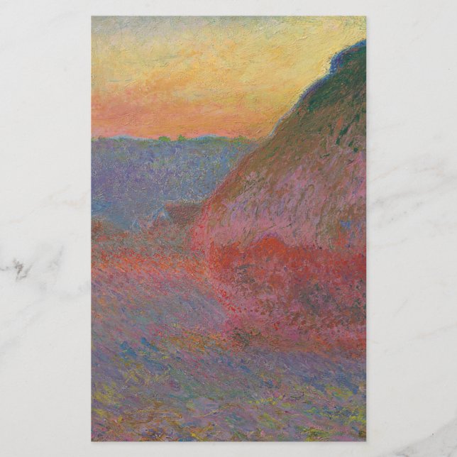 Haystacks (by Claude Monet) Stationery (Front)