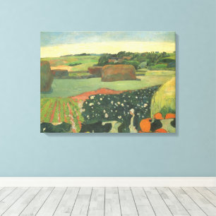Haystacks in Brittany by Paul Gauguin, Vintage Art Canvas Print