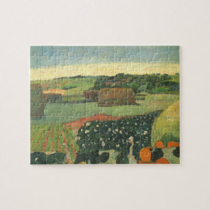 Haystacks in Brittany by Paul Gauguin, Vintage Art Jigsaw Puzzle