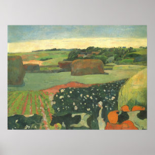 Haystacks in Brittany by Paul Gauguin, Vintage Art Poster