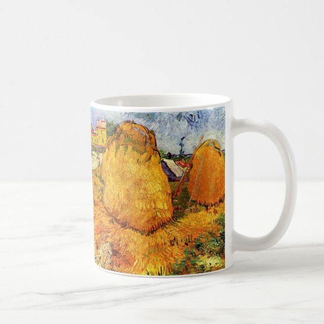 Haystacks in Provence by Vincent van Gogh Coffee Mug (Right)