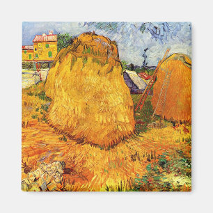 Haystacks in Provence by Vincent van Gogh Magnet