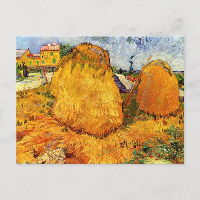 Haystacks in Provence by Vincent van Gogh Postcard (Front)