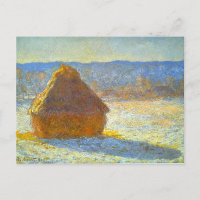 Haystacks in Snow by Claude Monet Postcard (Front)