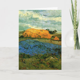 Haystacks Under a Rainy Sky by Vincent van Gogh Card