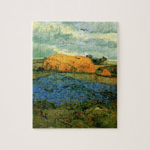 Haystacks Under a Rainy Sky by Vincent van Gogh Jigsaw Puzzle