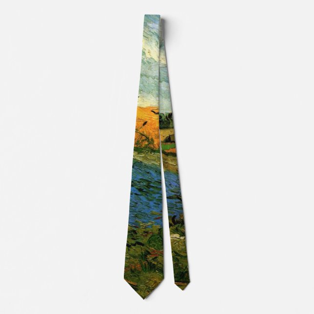 Haystacks Under a Rainy Sky by Vincent van Gogh Tie (Front)