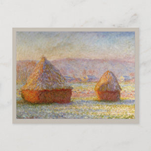 Haystacks, White Frost Effect by Monet Postcard