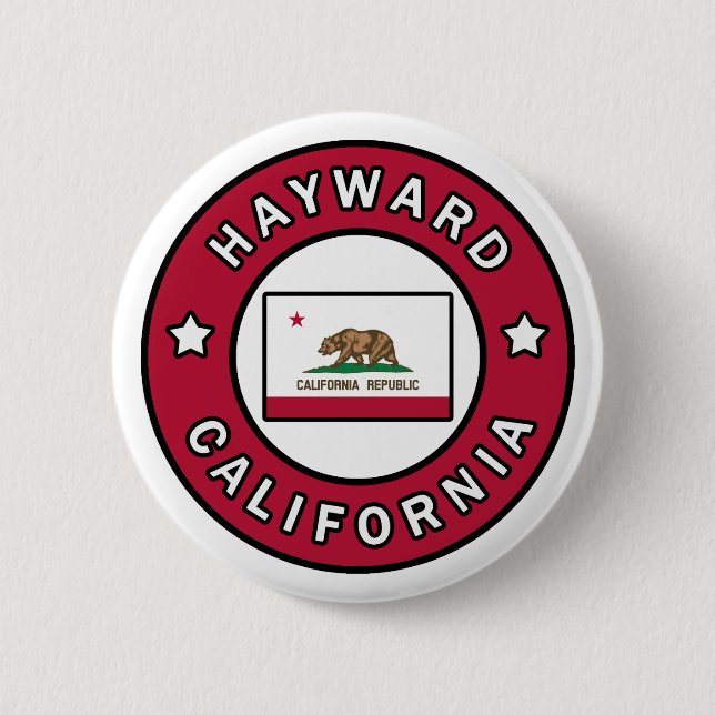 Hayward California 2 Inch Round Button (Front)