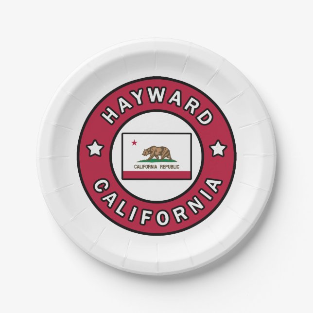 Hayward California Paper Plate (Front)