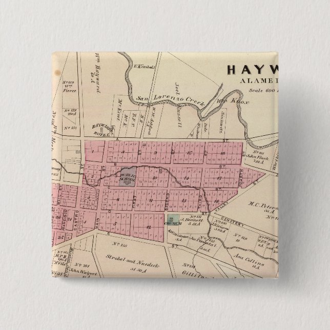Haywards, Crist tannery 2 Inch Square Button (Front)